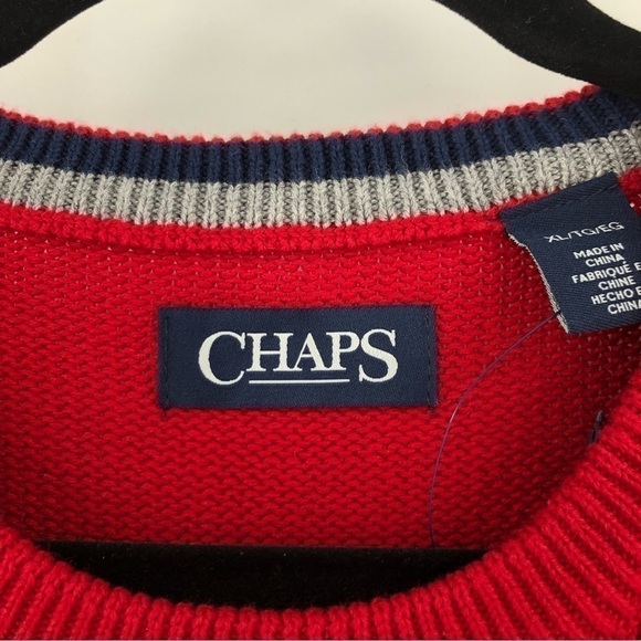 CHAPS Mens NWOT Red Cotton Classic Crewneck Sweater Size XL - Picture 5 of 13